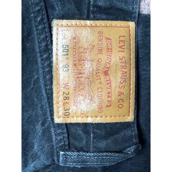 Levi’s Men’s 501 ‘93 Premium 28x30 Big E Charcoal Straight Leg Jeans - Picture 5 of 8